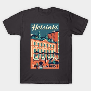 A Vintage Travel Art of Helsinki - Finland T-Shirt